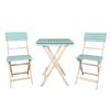 Direct Wicker 3-Piece Acacia Wood Patio Set â€“ 2 Outdoor Dining  Folding Chairs and Square Coffee Table, Portable Garden Bistro Set