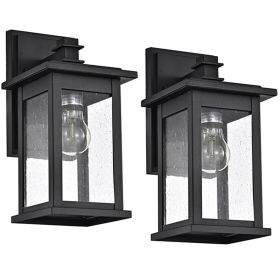 2 Pack outdoor wall light (Color: Matte Black)